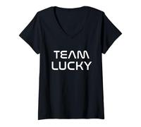 Donna Cool: Team Lucky First Name Show Support, Be On Team Lucky Maglietta con Collo a V