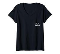 Donna Cool Uncles Club promosso a Uncle Best Funny Pocket Groovy Maglietta con Collo a V