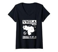 Donna Cool venezuelan outfit tactical map of Caracas, Venezuela Maglietta con Collo a V