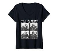 Donna Cool Vultures Rockers Animali Divertenti Musica Rock Emo Punk Band Maglietta con Collo a V