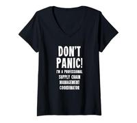 Donna Coordinatore della gestione della supply chain Maglietta con Collo a V