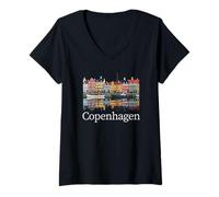 Donna Copenaghen Danimarca/Copenaghen Maglietta con Collo a V