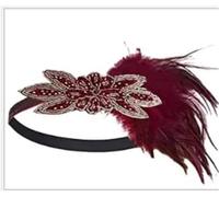 Donna Copricapo Piume Ecowalson Fascia for capelli anni '20 Accessori for costume Charleston Copricapo flapper Fascia for capelli con piume di Great Gatsby(Green)