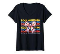 Donna Coquette Bow Boulder Arrampicata Boulder Climber Girl Maglietta con Collo a V