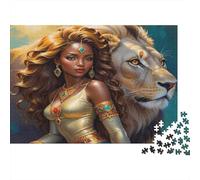 Donna Coraggiosa Leone Puzzle 1000 Pezzi Puzzle per Adulti Carta Puzzle per Famiglia Relax Casa Decorazione Regalo 70x50cm/1000pcs