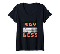 Donna Coral Color Say Less-v3 Coral Graphic Maglietta con Collo a V