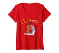 Donna Corduroy Classic Book Cover Vintage Style Children's Book Maglietta con Collo a V