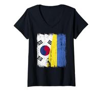 Donna Corea del Sud Ucraina Maglia Ucraina Sud Corea del Sud Maglietta con Collo a V