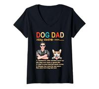 Donna Corgi Dog Dad Definition for Daddy Funny Fathers Day Maglietta con Collo a V