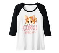 Donna Corgi Mom Dog Welsh Corgi Mama Cucciolo carino Maglia con Maniche Raglan
