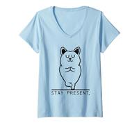 Donna Corgi Stay Present Maglietta con Collo a V