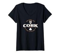 Donna Cork Irlanda Etichetta Coordinate 2C Maglietta con Collo a V