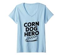 Donna Corn Dog Hero: Il Campione definitivo degli Snack Maglietta con Collo a V