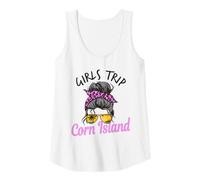 Donna Corn Island - Chignon con Capelli disordinati per Ragazze Canotta