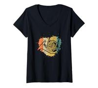 Donna corno forestale Maglietta con Collo a V