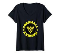 Donna Cornovaglia Inghilterra di Orgoglioso Cornish Cornwall UK Maglietta con Collo a V