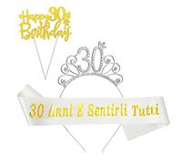 Donna Corona Compleanno + Fascia 30 Anni E Sentirli Tutti, Cake Topper Decorazioni, Regalo