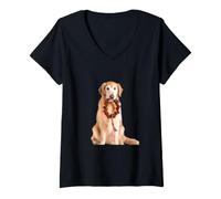 Donna Corona d'Avvento Natalizia per Cani Golden Retriever Maglietta con Collo a V