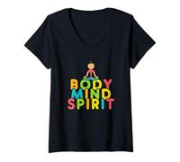 Donna Corpo Mente Spirito Maglietta con Collo a V