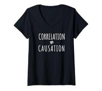 Donna Correlation Causation - Psicologia Maglietta con Collo a V