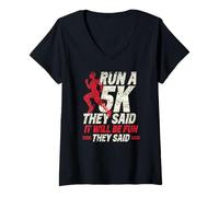 Donna Correre Una 5K Hanno Detto Corridore Gara in Corsa 5K Maglietta con Collo a V