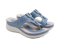 Donna Correttore Ortopedico Sandal, Ciabatte Infradito con Zeppa Plateau con Punta Aperta, Traspiranti Valgo delle Scarpe Ortopediche Dell'osso Dell'alluce(Size:36,Color:Azzurro)