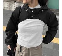 Donna Corto Giacca con Cappuccio Sole Protezione Top Bolero Copertura Antivento