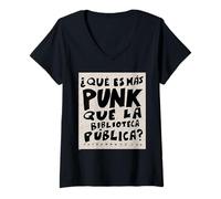 Donna Cosa c'è di più Punk della Biblioteca pubblica Maglietta con Collo a V