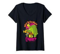 Donna Cosa intendi Senza Caramelle Looney Tunes Merch Maglietta con Collo a V