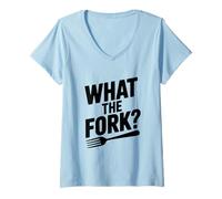 Donna Cosa La Forchetta? Cucina Divertente Umorismo Cucina Maglietta con Collo a V