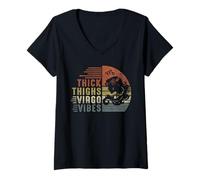 Donna Cosce spesse Virgo Vibes Virgo segno zodiacale uomo donna vintage Maglietta con Collo a V