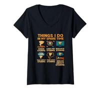 Donna Cose che faccio nel mio tempo libero Meteorologia Storm Chasing Maglietta con Collo a V