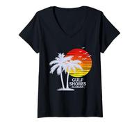 Donna Costa del Golfo Alabama Maglietta con Collo a V