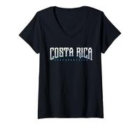 Donna Costa Rica - Eco Travel Beach Cool Designer Surf Vacation Maglietta con Collo a V