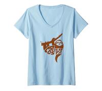 Donna Costa Rica Sloth Word Art - Divertente animale Maglietta con Collo a V