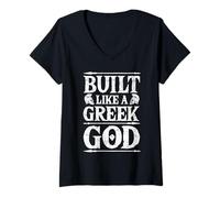 Donna Costruito Come Un Dio Greco Antica Grecia Design Mitologia Greca Maglietta con Collo a V