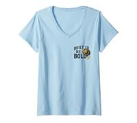Donna Costruito per essere audace abbigliamento cristiano feroce con forza leone Maglietta con Collo a V
