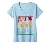 Donna Costruito sulla Speranza Maglietta con Collo a V