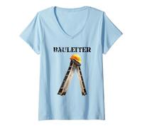 Donna Costruttore, Costruttore, Costume da Cantiere Maglietta con Collo a V
