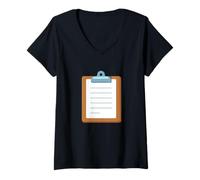 Donna Costume Appunti Maglietta con Collo a V