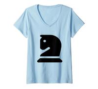 Donna Costume Cavaliere degli Scacchi Maglietta con Collo a V