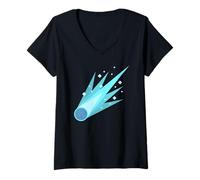 Donna Costume Cometa Blu Ghiaccio Maglietta con Collo a V
