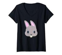Donna Costume Coniglio Coniglio Maglietta con Collo a V