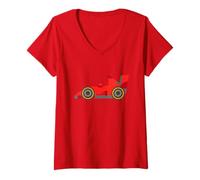 Donna Costume da Auto da Corsa Maglietta con Collo a V