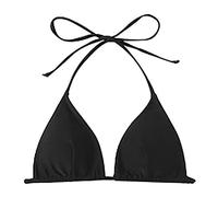 Donna Costume da Bagno Scollo a V Triangolo Top Delicato sulla Pelle antitraccia Senza Imbottitura in Microfibra Coulisse e Perline Fisso con Removibile Lift for Un Comfort