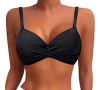 Donna Costume da Bagno Top Triangolo Scorrevole Curvy Elastico Swimwear Allacciatura sul Retro con Anello Centrale in Fantasia Dura Tutto Il Giorno