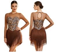 Donna Costume Da Cavernicola Tuta Danza Per Cosplay Cavernicolo Marrone S