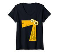 Donna Costume da conteggio matematico Numero Sette Maglietta con Collo a V