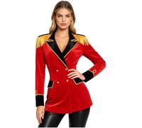 Donna Costume Da Domatore Di Circo Costume Del Direttore Showman Rosso S