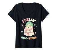 Donna Costume da Fantasma di Halloween Fellin Boo-Tiful Maglietta con Collo a V